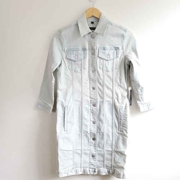 New J Brand Maxi Denim Bleach Striped Jacket Dress NWT Size XS - Picture 8 of 16